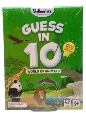 Spin Master Games Skillmatics Guess in 10 “World of Animals” Card Game (NWT)